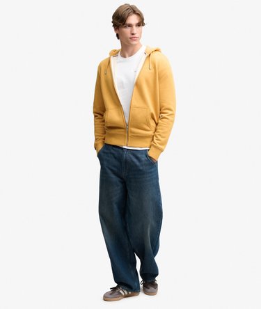 Essential Logo Half Brushed Zip Hoodie Image 4