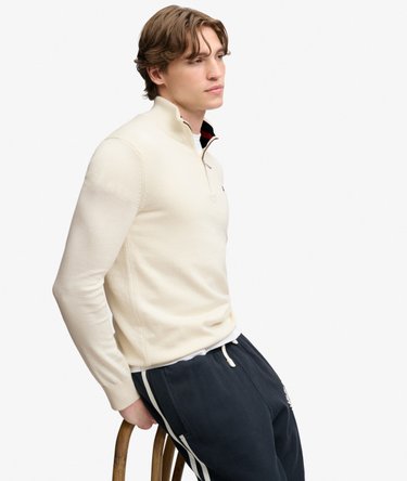 Preppy Essential Katoenen Halve Rits Trui Image 1