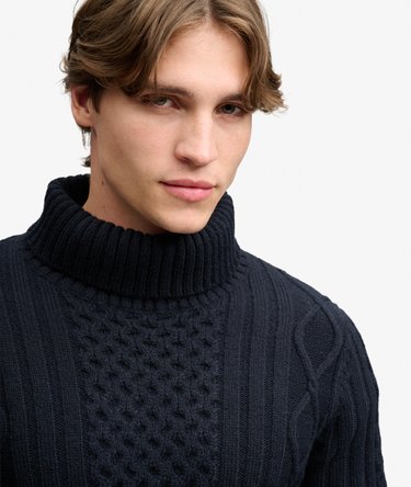 Jacob Cable Roll Neck Jumper Image 4