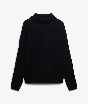 Jacob Cable Roll Neck Jumper Image 7