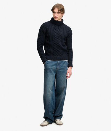 Jacob Cable Roll Neck Jumper Image 3