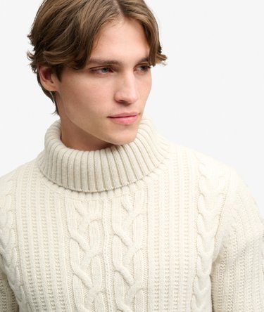 Jacob Cable Roll Neck Jumper Image 4