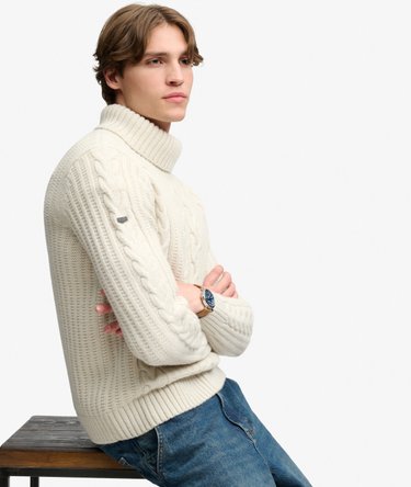 Jacob Cable Roll Neck Jumper Image 1