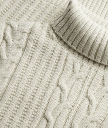 Jacob Cable Roll Neck Jumper Image 6