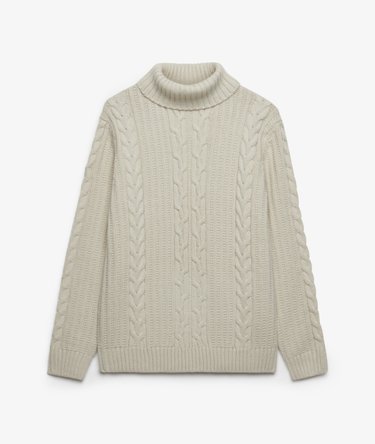 Jacob Cable Roll Neck Jumper Image 7