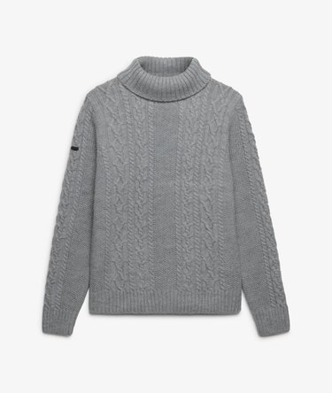 Jacob Cable Roll Neck Jumper Image 7