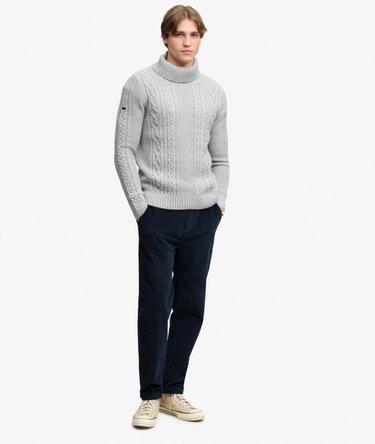 Jacob Cable Roll Neck Jumper Image 4