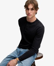Camiseta Henley de Manga Larga Waffle