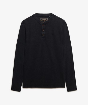 Waffle Henley-Shirt mit langen &Auml;rmeln Image 7