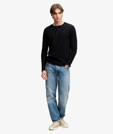 Waffle Henley-Shirt mit langen &Auml;rmeln Image 3