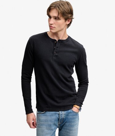 Waffle Henley-Shirt mit langen &Auml;rmeln Image 2