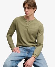 Camiseta Henley de Manga Larga Waffle