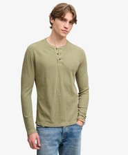 Camiseta Henley de Manga Larga Waffle