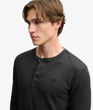 Waffle Henley-Shirt mit langen &Auml;rmeln Image 4