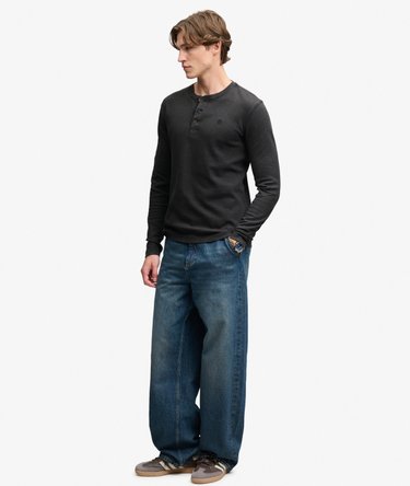 Waffle Henley-Shirt mit langen &Auml;rmeln Image 3