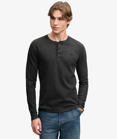 Waffle Henley-Shirt mit langen &Auml;rmeln Image 2
