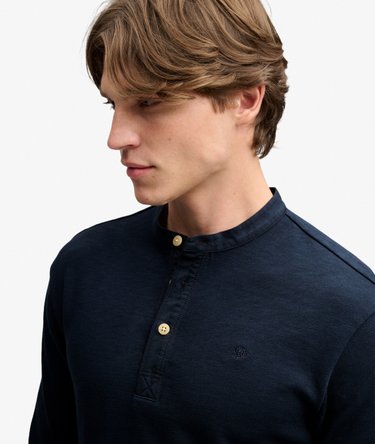 Woven Placket Grandad Top relaxed pasvorm Image 4