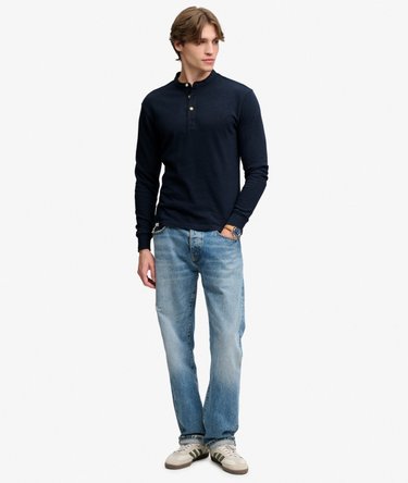 Woven Placket Grandad Top relaxed pasvorm Image 3