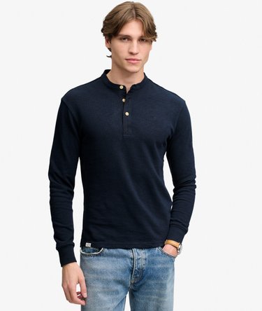 Woven Placket Grandad Top relaxed pasvorm Image 2