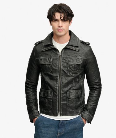 Brad Faux Leather Military Jacket Image 5