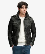 Brad Faux Leather Military Jacket