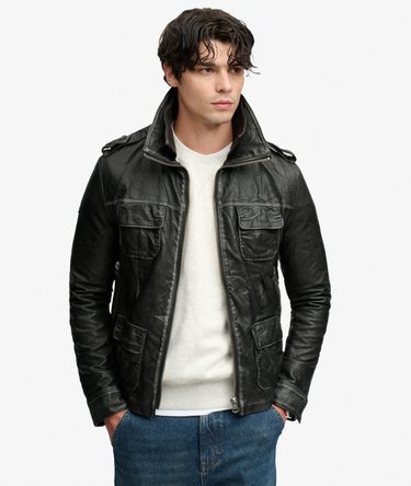 Brad Faux Leather Military Jacket Image 2