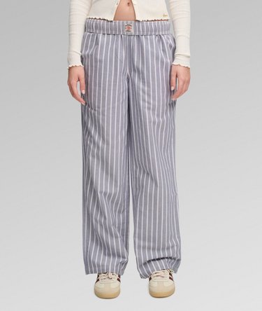 Cotton Stripe Trousers Image 3