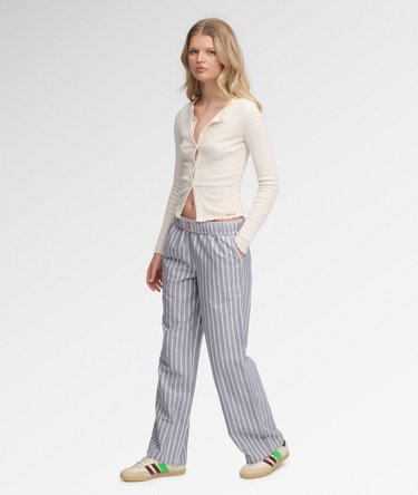 Cotton Stripe Trousers Image 2