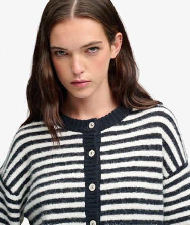 Brushed Knit Striped Cardigan Image 4
