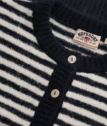 Brushed Knit Striped Cardigan Image 6