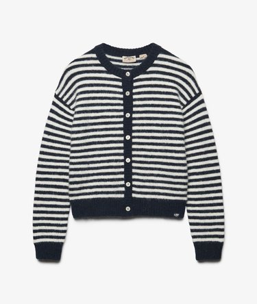 Brushed Knit Striped Cardigan Image 7
