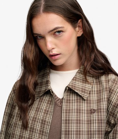 Karierte Bomber-Jacke mit Oversized-Passform Image 5
