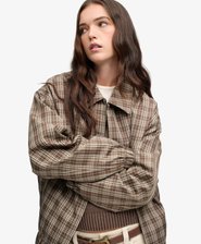 Karierte Bomber-Jacke mit Oversized-Passform