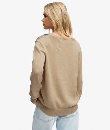 Argyle-Pullover mit V-Ausschnitt lockere Passform Image 5