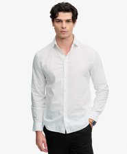 Camisa Popelina Manga Larga Cuello Italiano