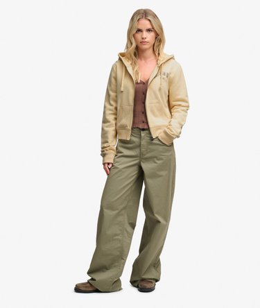Athletic Essentials Printed Cropped Zip Hoodie Image 3