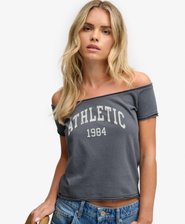 Graphic Bardot Short Sleeve Top