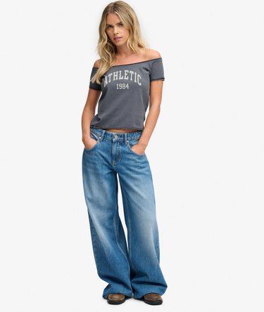 Graphic Bardot Top slanke pasvorm Image 3