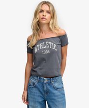 Graphic Bardot Short Sleeve Top