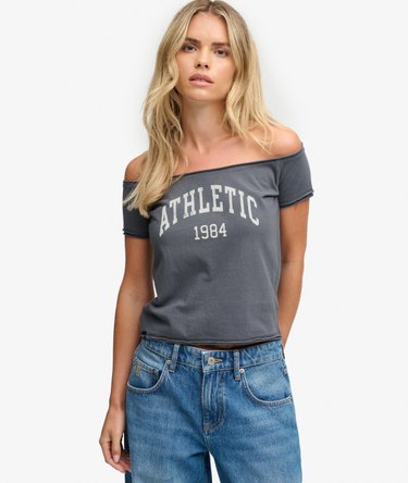 Graphic Bardot Top slanke pasvorm Image 2