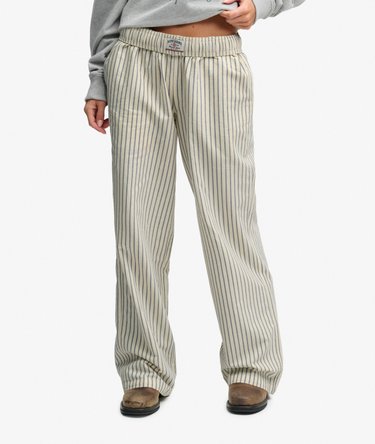 Organic Cotton Stripe Elasticated Trousers Image 1