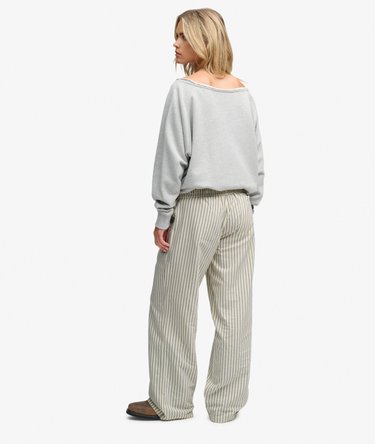Organic Cotton Stripe Elasticated Trousers Image 5