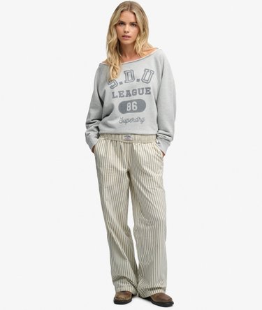 Organic Cotton Stripe Elasticated Trousers Image 4