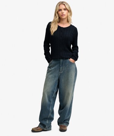 Slouchy Cable Vest Image 3