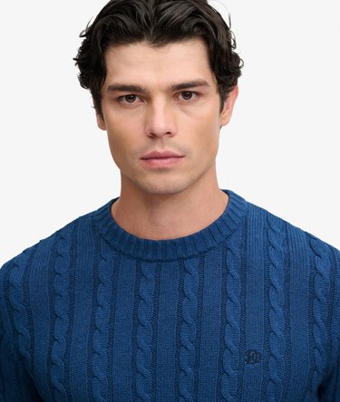 Pull Cable Knit Col Rond Coupe D&eacute;contract&eacute;e Image 1