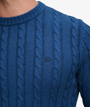 Pull Cable Knit Col Rond Coupe D&eacute;contract&eacute;e Image 5