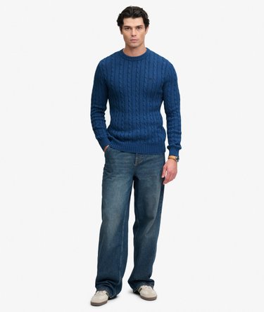 Pull Cable Knit Col Rond Coupe D&eacute;contract&eacute;e Image 3
