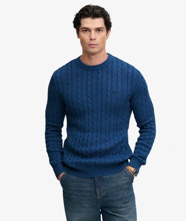 Pull Cable Knit Col Rond Coupe D&eacute;contract&eacute;e Image 2