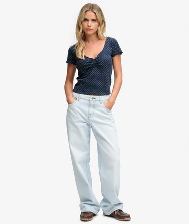 Athletic Essentials Gathered Pattern Top Image 3