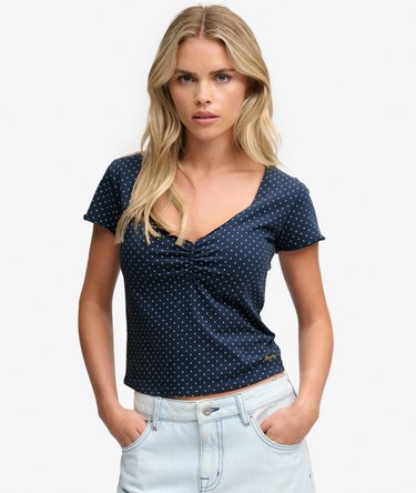 Athletic Essentials Gathered Pattern Top Image 2